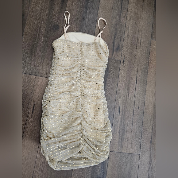 Superdown Sparkling Gold Mini Dress - Picture 9 of 9